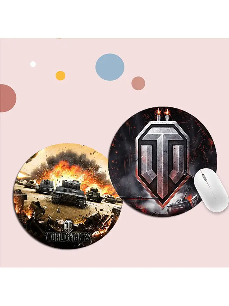 

World Of Tanks Small Round Gaming Mouse Pad Gamer Desk Mats Keyboard Pad Mause Pad Office Desk Set Accessories For PC Desk Pad