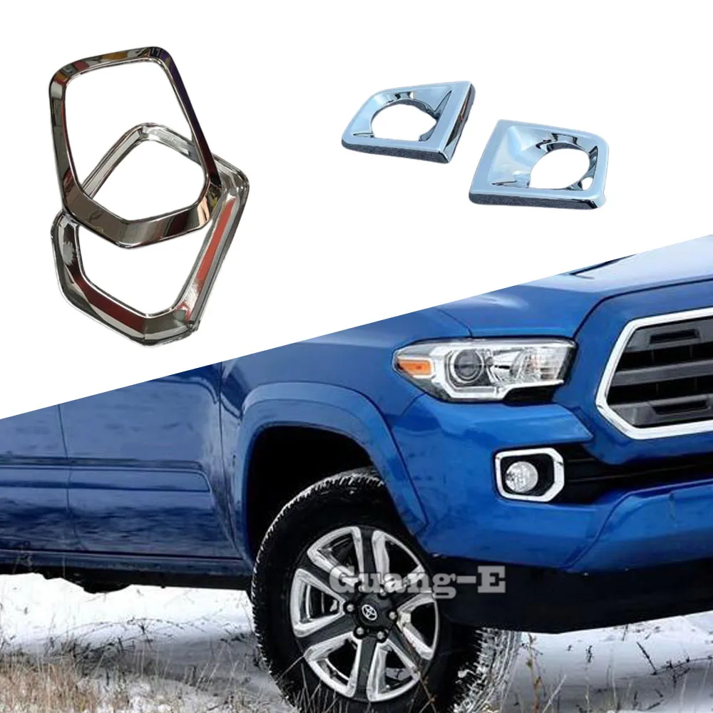 

For Toyota Tacoma 2015 2016 2017 2018 2019 2020 2021 2022 2023 Car Cover Trim Front Head Fog Light Hood Lamp Frame Sticker 2Pcs