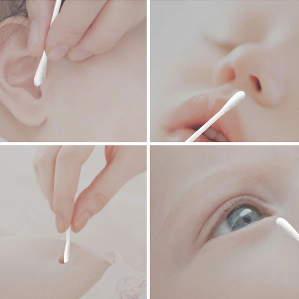 200 шт. двухсторонние ватные тампоны Детские для чистки ушей Многофункциональные