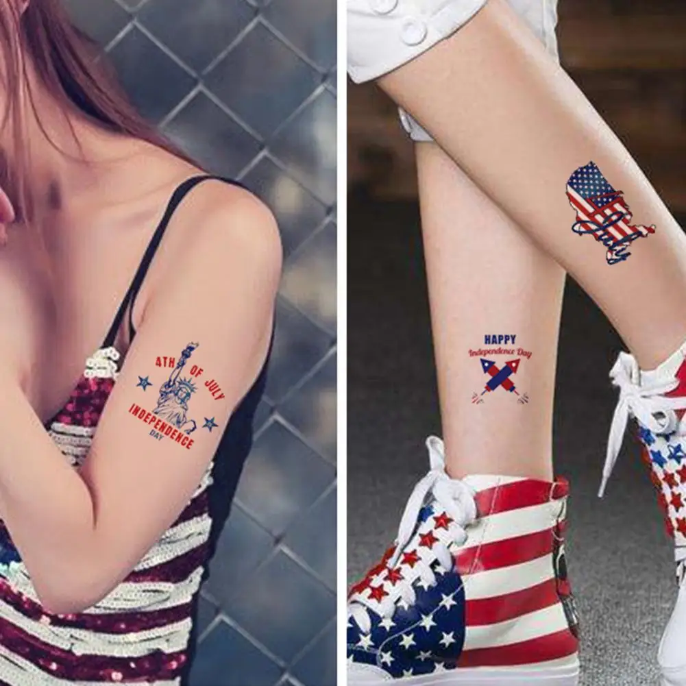 

10 шт. бумажный флаг, наклейка на лицо, устойчивая к поту, американский флаг, узор, тату-наклейка, украшение 4 июля, праздничные принадлежности