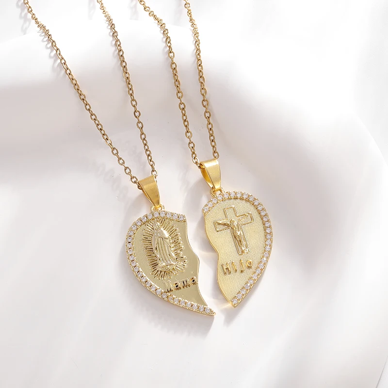 Нишевое персонализированное ожерелье с двойной подвеской в форме любовной