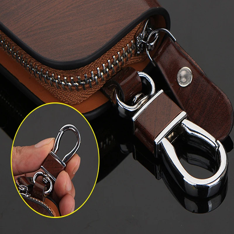 

Smart Car Key case Remote Leather Housing Anti scratch Cover Protector Zipper Conveniently fits IDs, key chain, loose acc