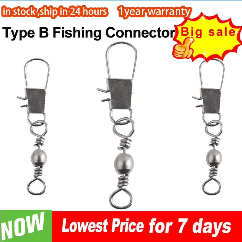 

50PCS 100pcs/Pack Fishing Connector Fishing Swivel Snap Pin Rolling Fishing Lure Tackle Alloy Fishing Tool Accessories