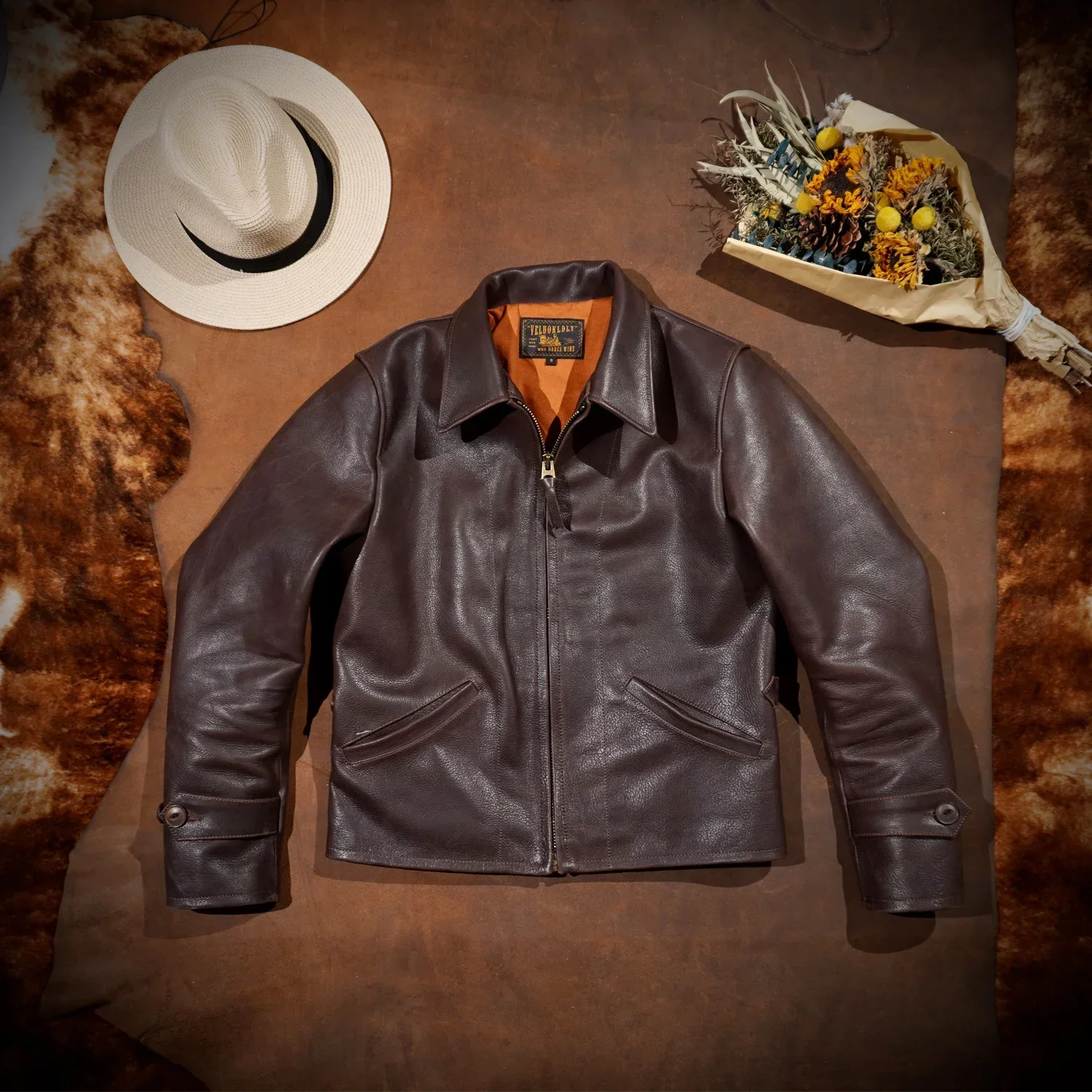 Рекомендуется! Depp 1940: американская ретро-верхняя кожаная куртка из воловьей кожи