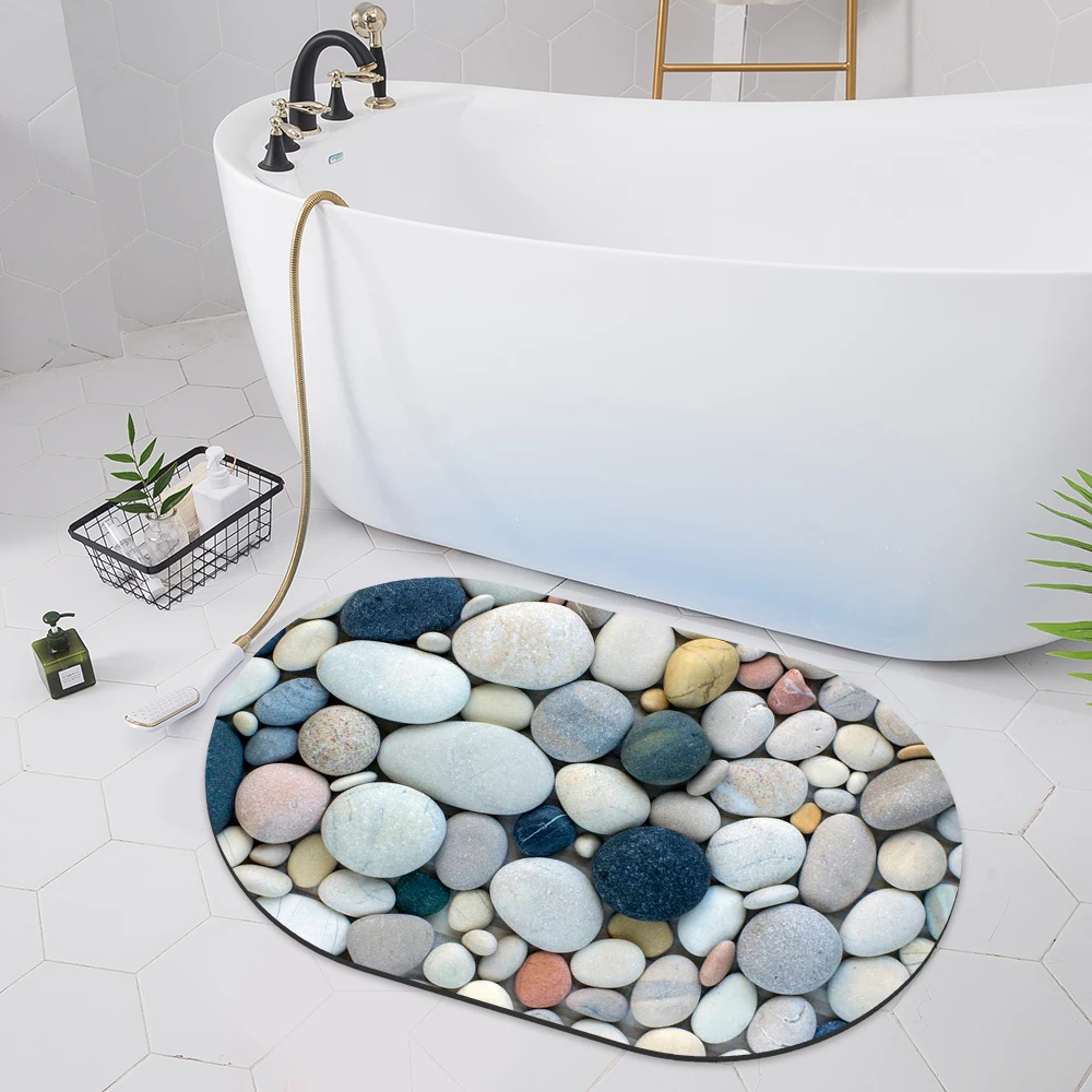 

Shower Toilet Bathroom Bathtub Absorbent Foot Mat Door Anti-Slip Carpet Entrance Doormat Home Bath Kitchen Bedroom Floor Rug