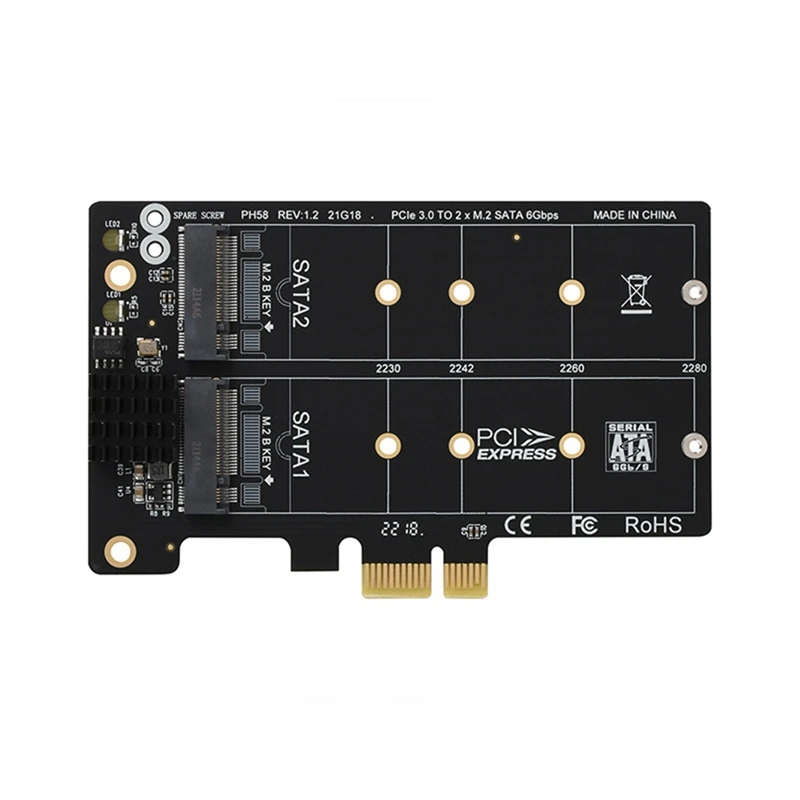 

Плата расширения Pcie X1-M.2 SATA, 6 Гбит/с, 2 порта