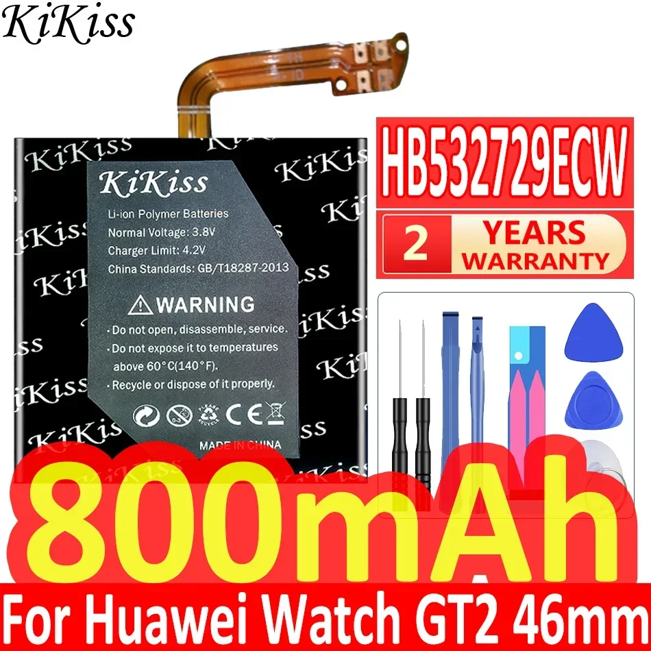 Сменная батарея KiKiss HB 532729 ECW для Huawei Watch GT2 GT 2 46 мм аккумуляторная 800 мАч
