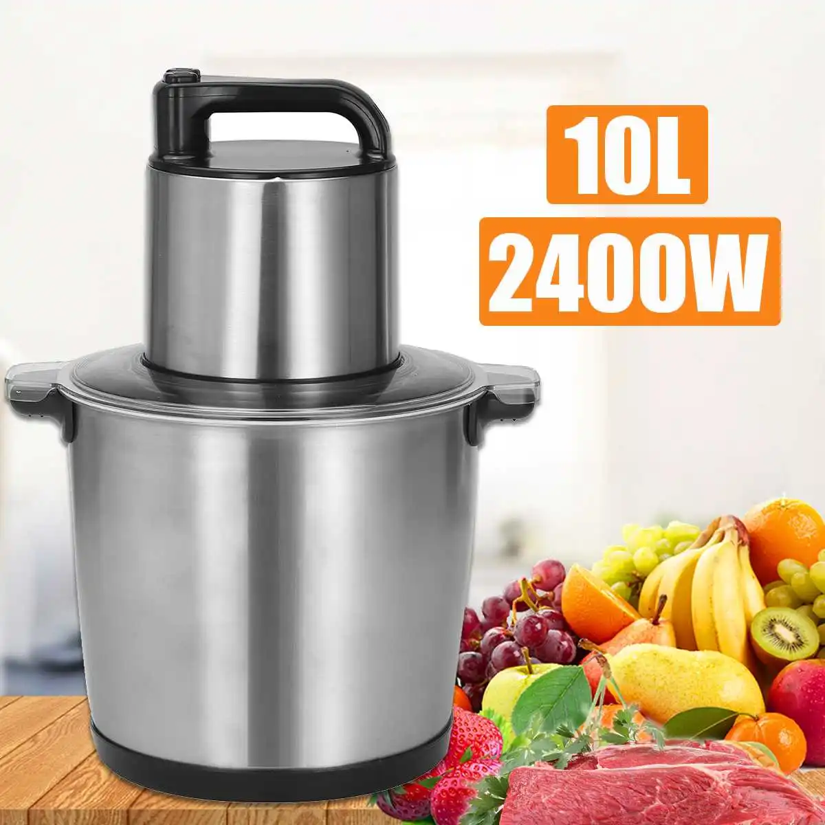 

Электрическая мясорубка из нержавеющей стали, 220 В, 2400 Вт, 10 л