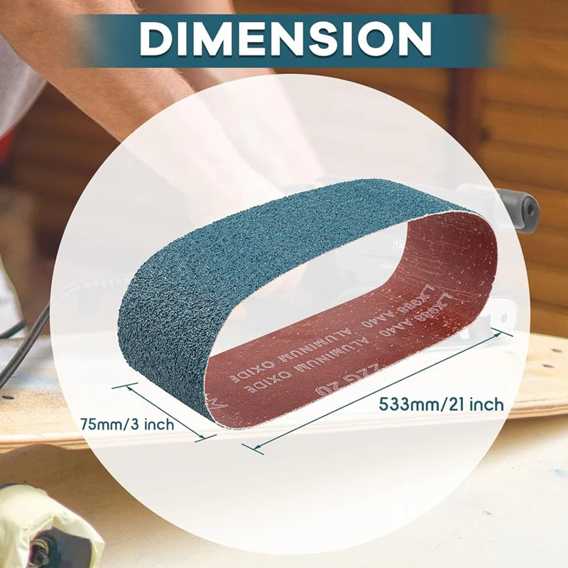 BEAU-3X21-дюймовый комплект шлифовальных лент для ленточной шлифовальной машины 20