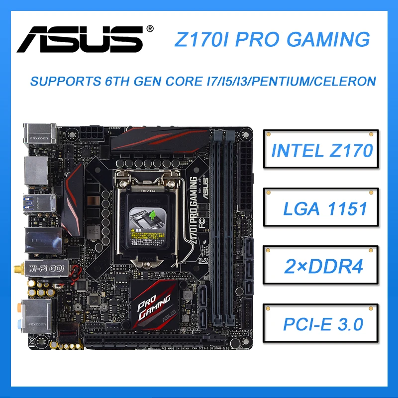 Материнская плата LGA 1151 Mini-ITX ASUS Z170I PRO игровая материнская 1151DDR4 Intel Z170 32 Гб USB для Core