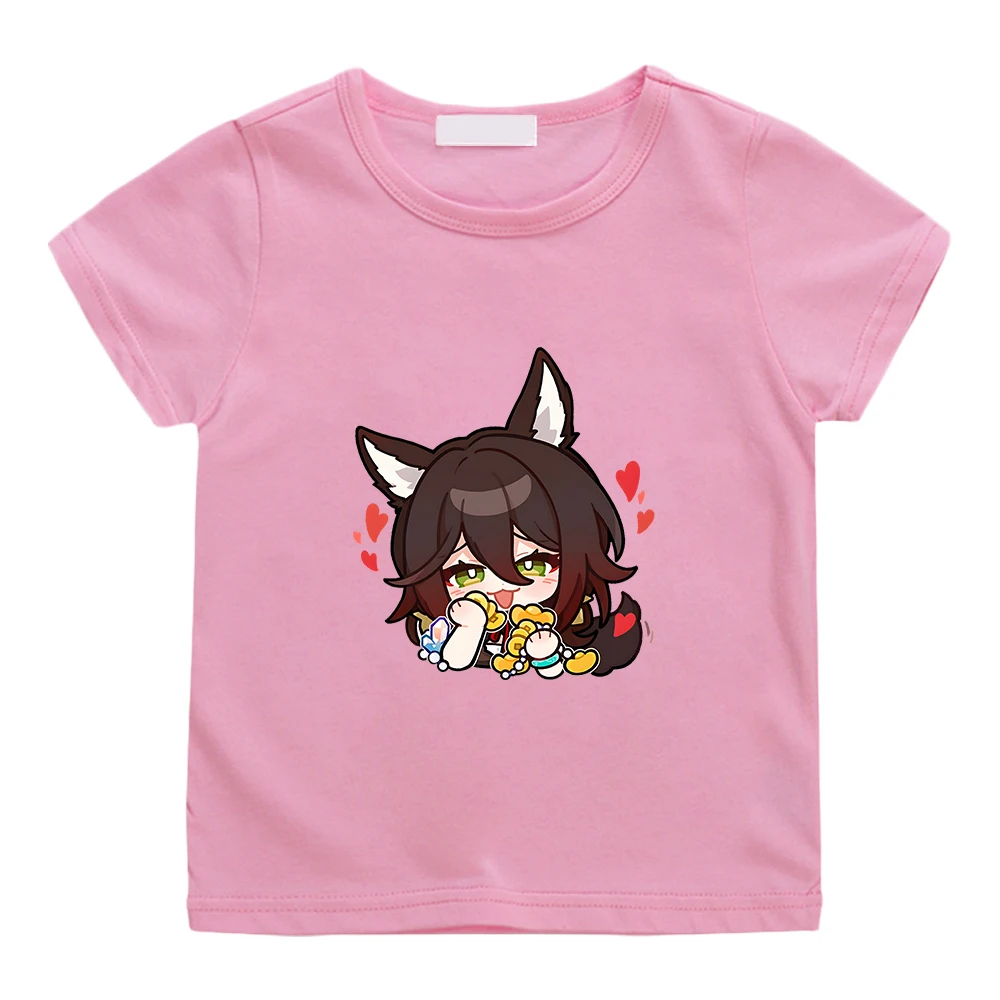 

Game Honkai Star Rail Tingyun T-shirt 100% Cotton Short Sleeve Summer Tee-shirt Kawaii Boys and Girls Tshirts O-neck Soft Shirt