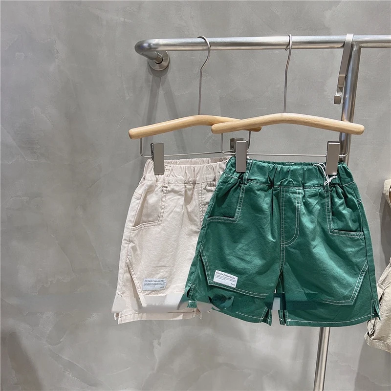 

Boys Shorts 2022 Summer New Village Color Children Shorts Boys Elastic Waist Loose Shorts Elastic Waist Casual Pants