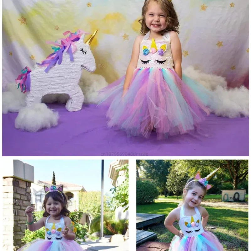 Платье-пачка с единорогом для косплея праздничное платье выступлений