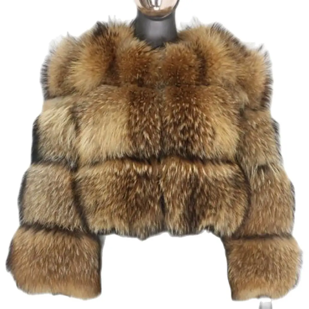 Furbility Ladies Top Luxury Fur Coats Winter Thick Warm Fur Jaket Raccoon Fur Jackets Nice Quality