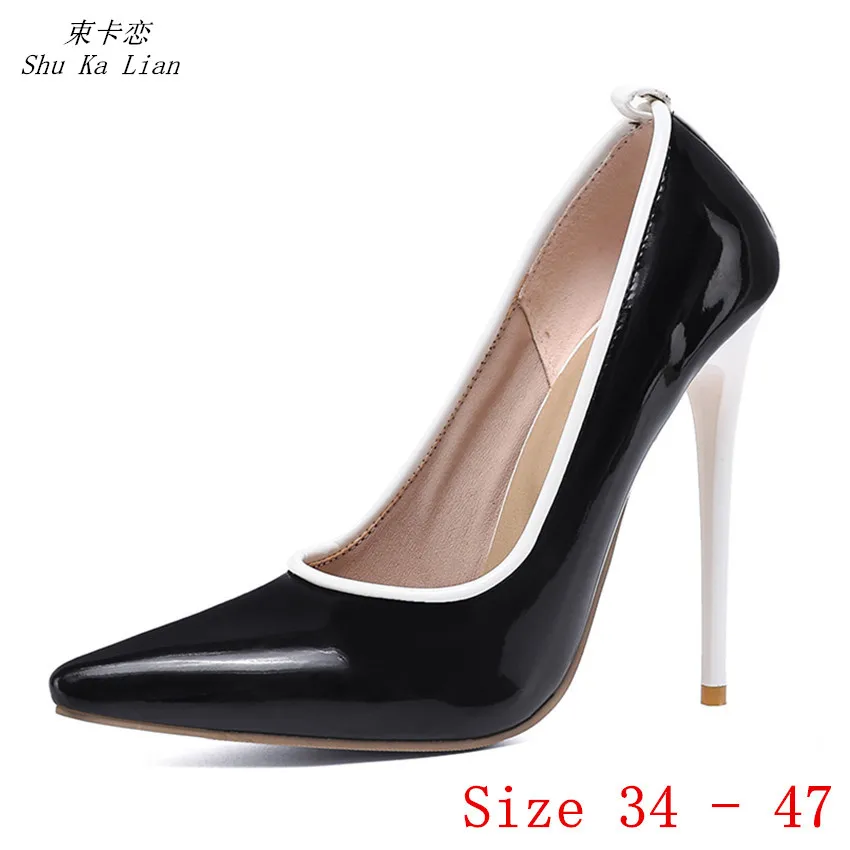 

High Heels Women 12.5 CM High Heel Shoes Pumps Stiletto Woman Party Wedding Shoes Kitten Heels Plus Size 34 - 42 43 44 45 46 47