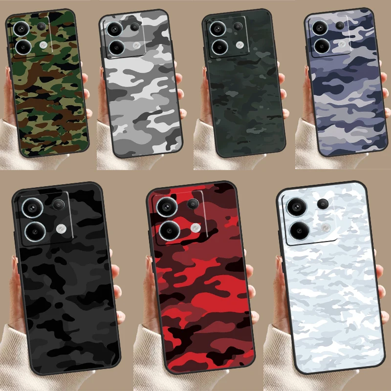 Камуфляжный чехол для Xiaomi Redmi Note 9 10 11 12 13 Pro Plus 9S 10S 11S 12S 10C 9C 13C