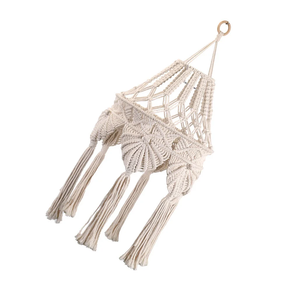 

Cotton Rope Bohemia Style Lamp Shade Woven Cover Tassel Shades Lampshade Hanging Decoration