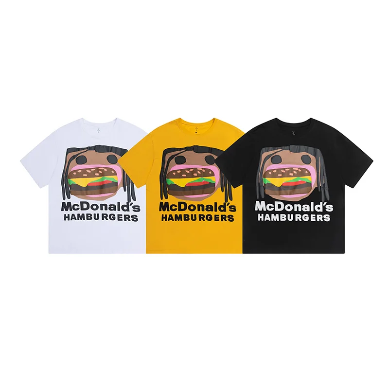 

Yellow Spot CACTUS JACK Logo Print Men Women Streetwear Short Sleeve T-Shirt