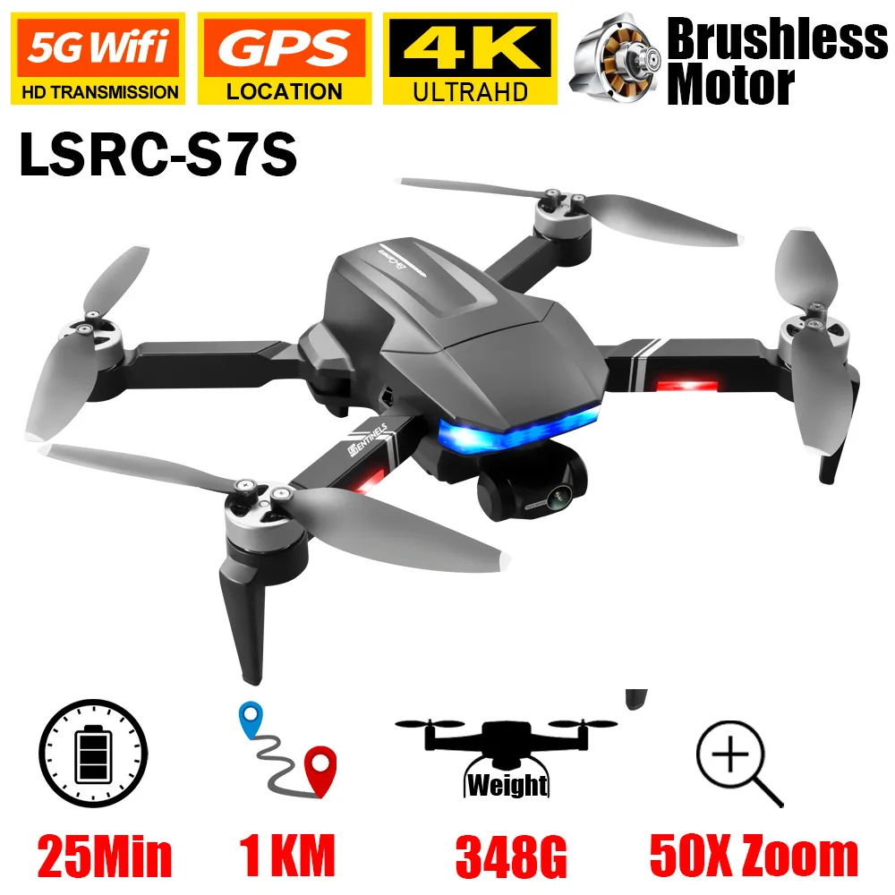 

S7S Drone Profesional 4K GPS HD Camera 3-Axis Gimbal Anti-Shake Aerial Photography WIFI FPV Brushless Foldable Quadcopter Toys