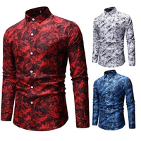 mens 2022 spring and autumn new youth lapel long sleeved single breasted slim casual shirts all match tops clothes men