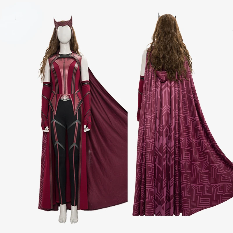 Wanda Vision Scarlet Cosplay Witch Maximoff Cosplay Costume Outfits Halloween Carnival Suit Mask Custom Made Women