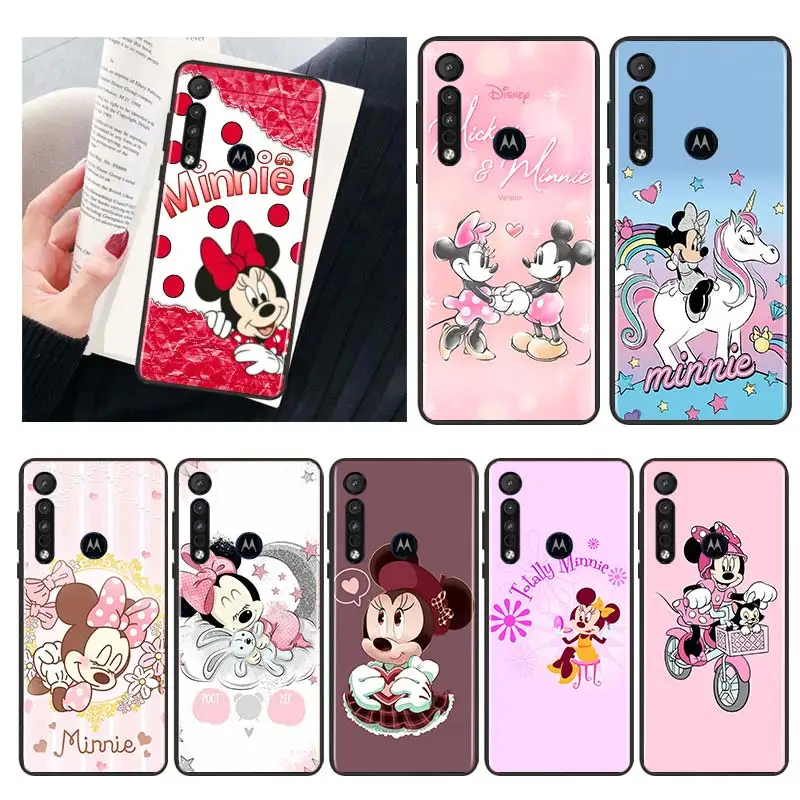 

Disney LOve Minnie Mouse Phone Case For Motorola MOTO G9 G8 E7 E7i E6 Power Edge One Fusion Plus Lite Hyper Marco Black TPU
