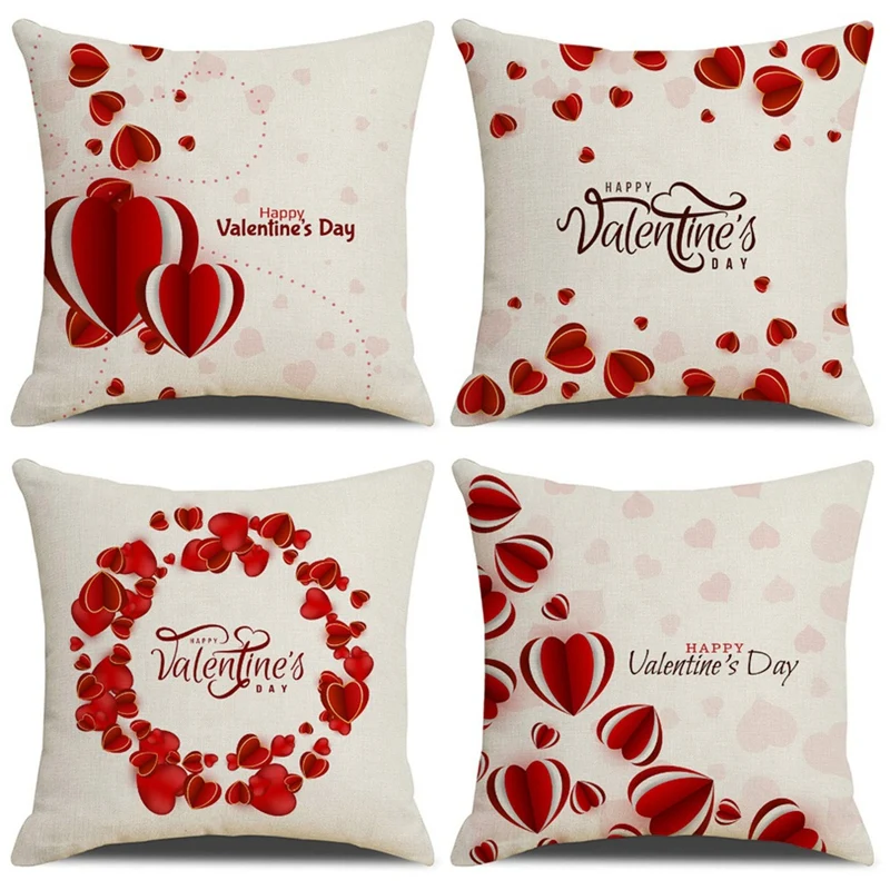 4 шт. Декоративные Чехлы для подушек на День святого Валентина |