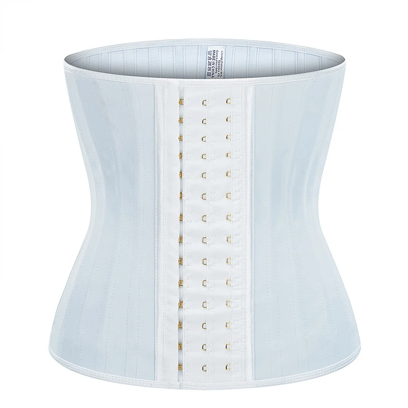 White Latex Corset Belt Shaper Women Waistband Girdle Street Fitness Outfit Slim Fitness Clothes Waist Trainer Back Correction