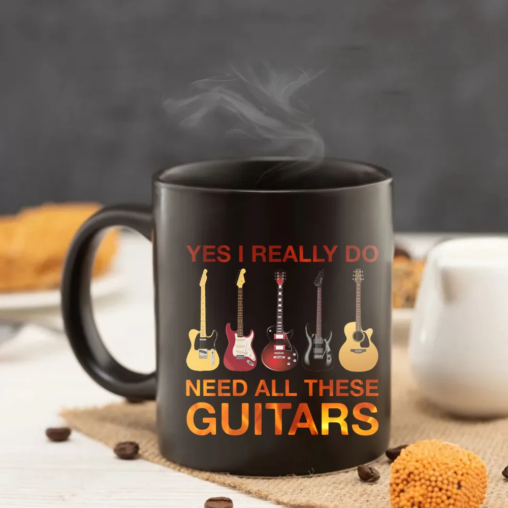 

i need all these guitars Mug 11oz music lover friends Black Ceramic Coffee Mug boy birthday gift mug