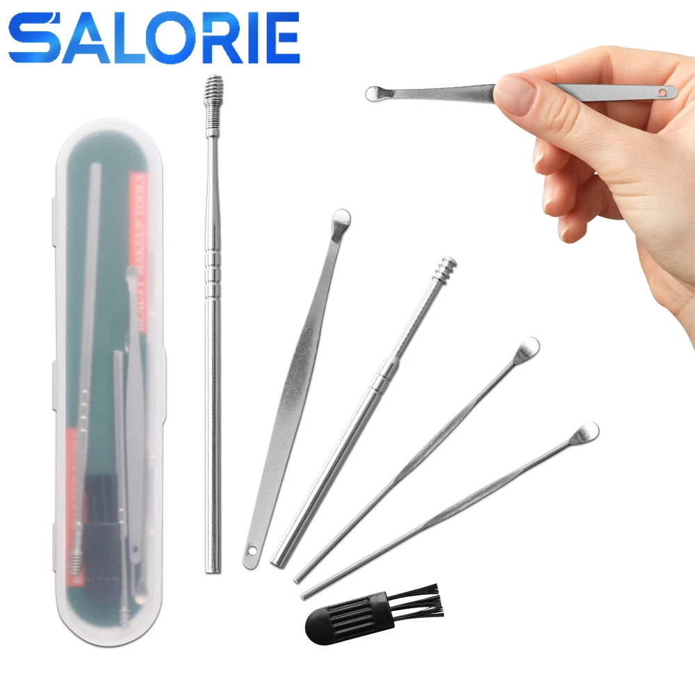 

6pcs/set Ear Cleaning Kit Ear Wax Remover Ear Pick Earpick Ear Cleaner Spoon Care Ear Clean Tool for Baby Adults Ear Care Set
