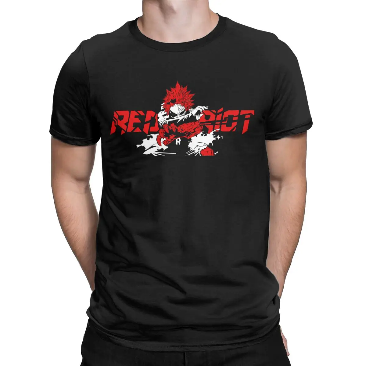 

Humorous Eijiro 'Red Riot' Kirishima My Hero Academia anime t shirt for men Round Collar Pure Cotton Tees Gift Idea Clothes