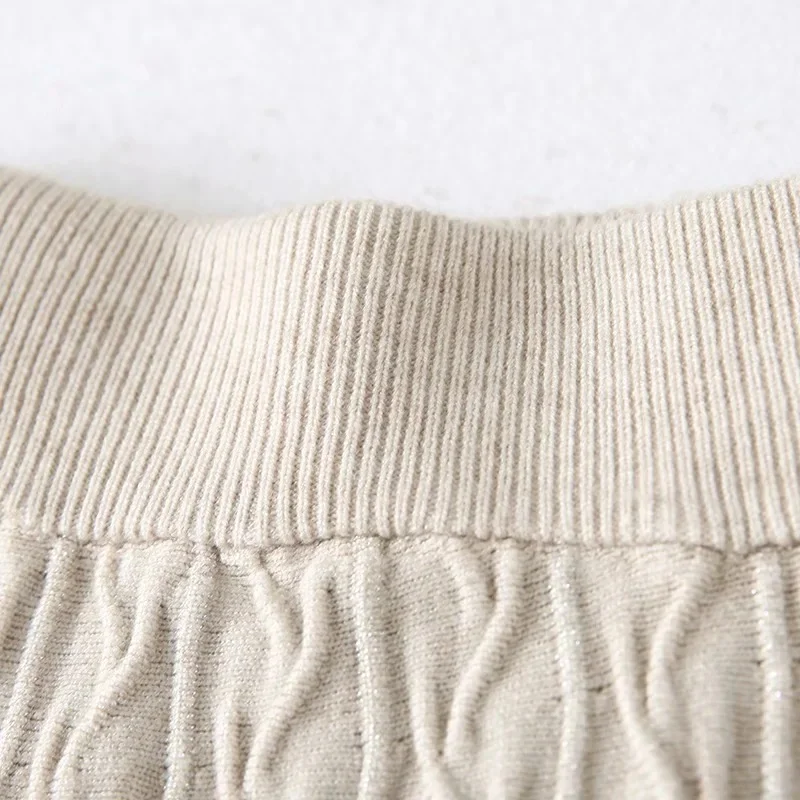 2022 модная осенне-зимняя трикотажная длинная Плиссированная юбка миди для женщин