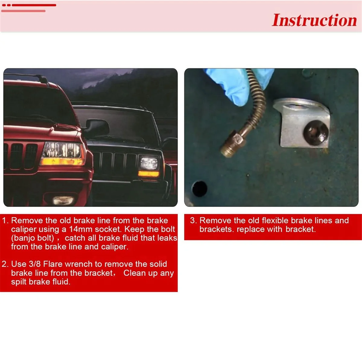 Передние и задние SS плетеные тормозные линии для Jeep JK Wrangler 4-дюймовый-6-дюймовый