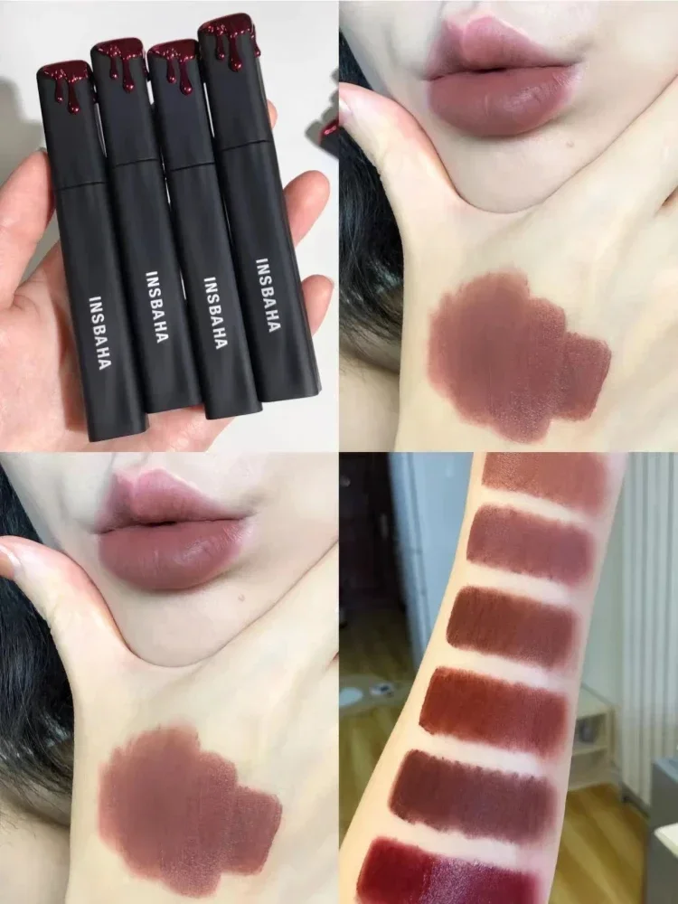 INSBAHA Косметика Черная волна Матовая бархатная помада с антипригарным покрытием