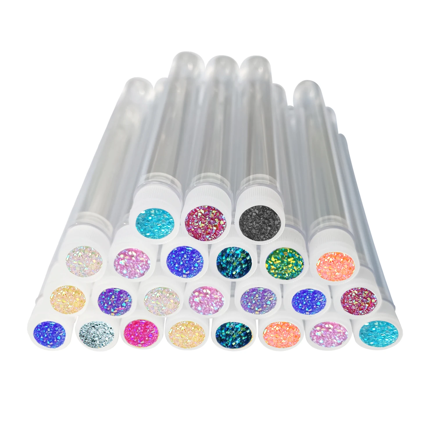 50pcs Reusable Eyelash Brush Tube Eye Lash Brush Eyebrow Brush Resin Drill Replaceable Mascara Wand Brushes Dust-proof
