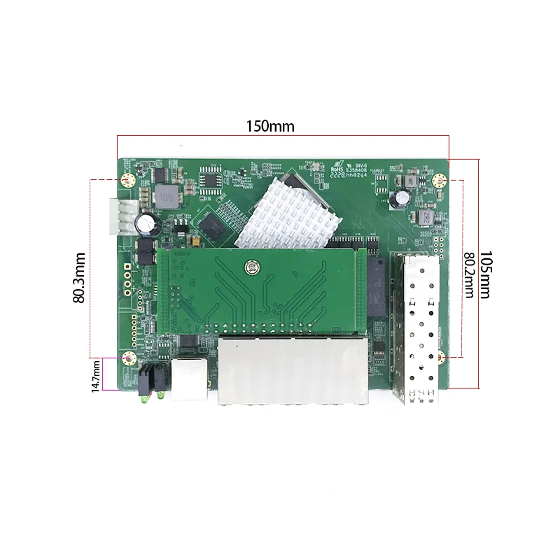 8-портовый коммутационный модуль 10/100 Мбит/с без PoE 12V-48VEthernet управляемый с 2