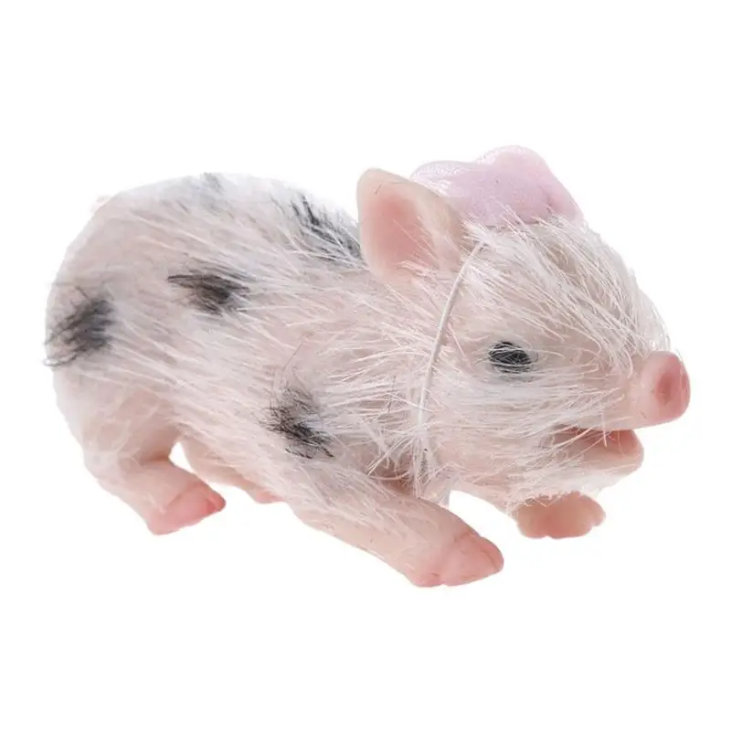Pig 5 Inch Mini Realistic Silicone Piglet Miniature Pig Figurines Toys Realistic Baby Pigs Animals Cake Toppers Birthday Gifts