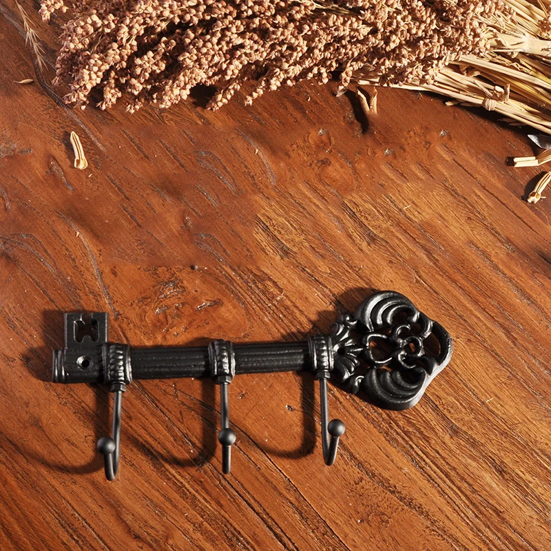 

Home Metal With Wall Holder Household Iron Clothes 3 Mounted Key Home Decoration Hooks Vintage Hanger For