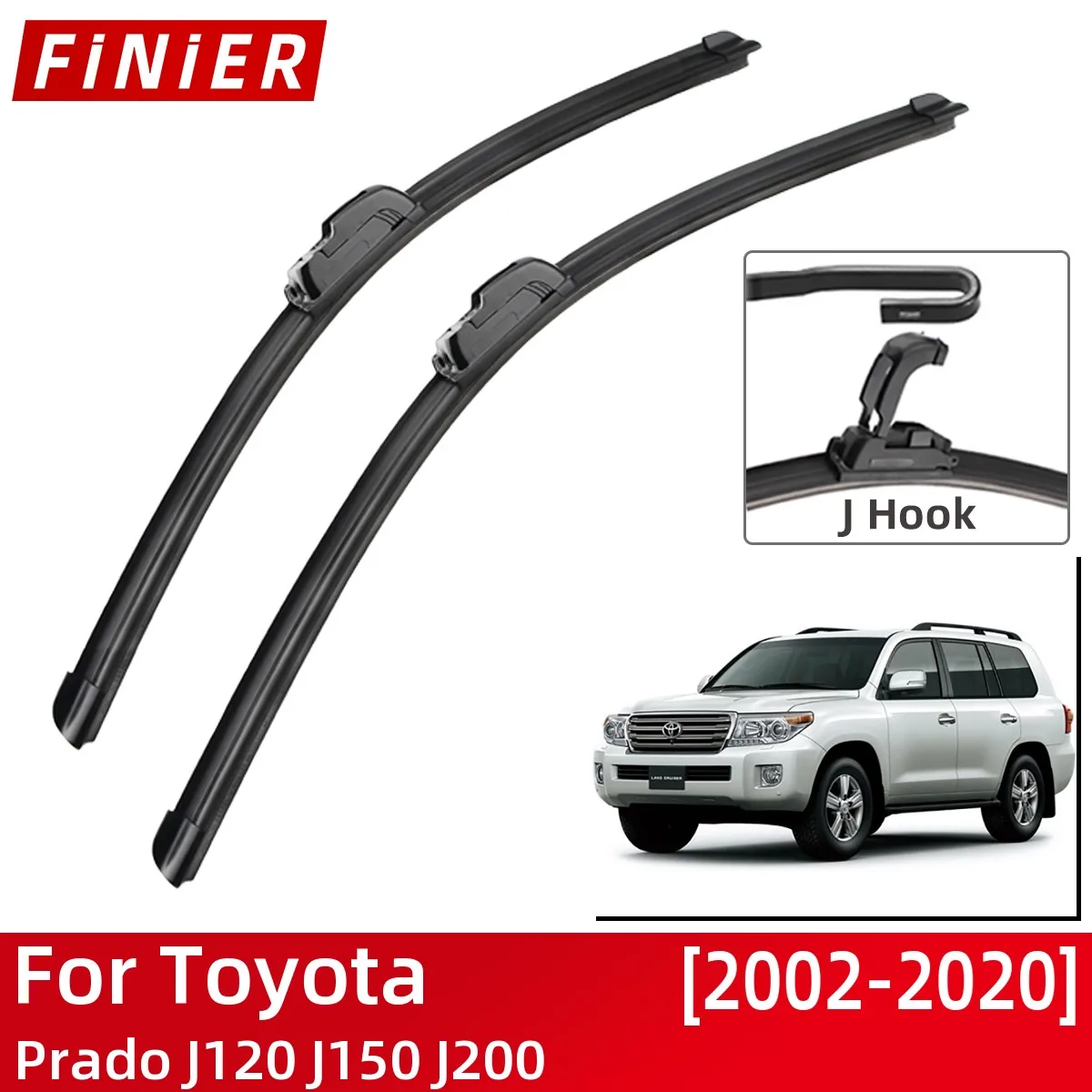 

Щетки стеклоочистителя для Toyota Prado J120 J150 J200 2002-2020, Аксессуары для автомобилей, щетки стеклоочистителя U J Hook 2019 2018 2017
