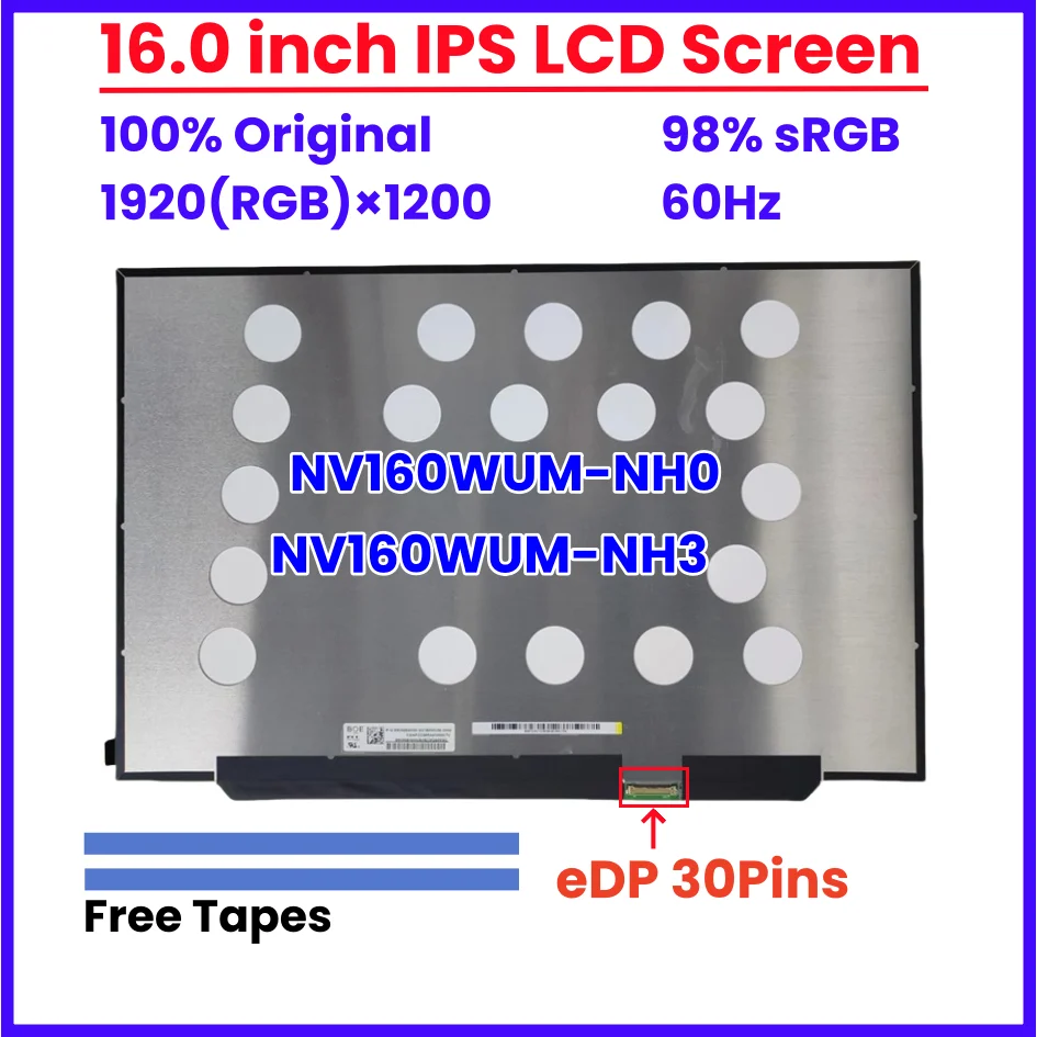 16-дюймовый ЖК-экран для ноутбука NV160WUM-NH0 NV160WUM-NH3 NV160WUM NH0 NH3 Матричная панель дисплея