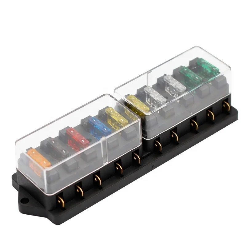 

10 Way Fuse Holder Box Car Vehicle Circuit Blade Fuse Box Block With ATO Fuse Block Auto Car Accessories