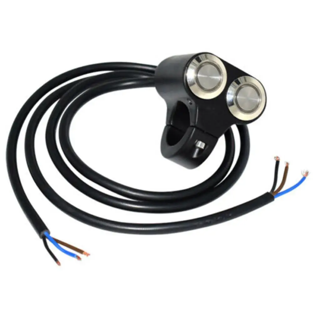 

25mm Motorcycle Handlebar Manual-return Button LED Light Lamp Control Switch