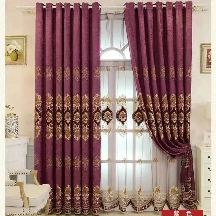 

21706-MZ-Embroidered Voile Curtains For Bedroom Window Screening Tulle Window For Living Room Sheer