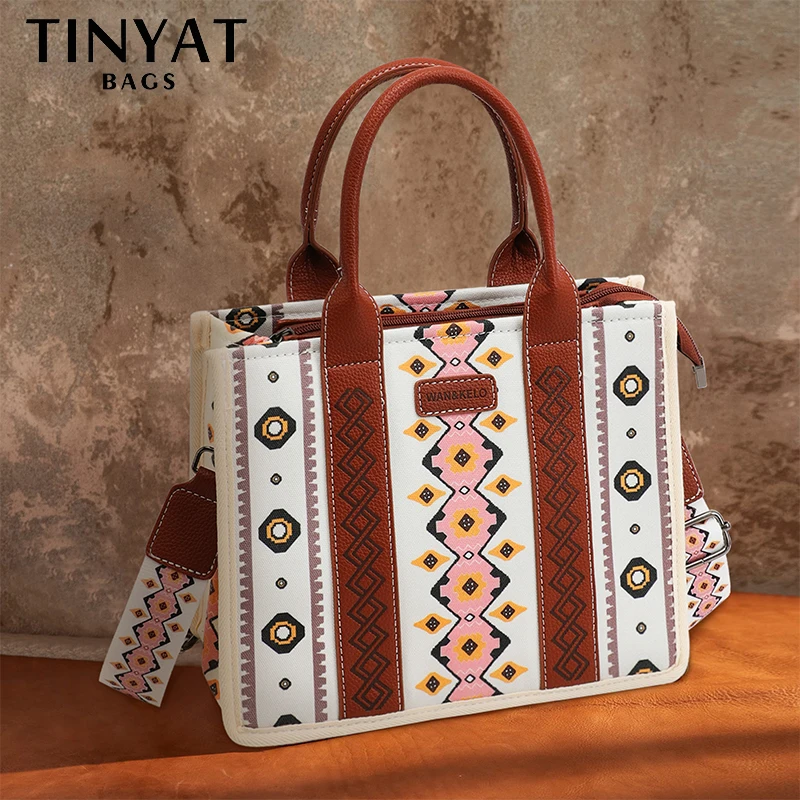 TINYAT большая вместительная богемная холщовая сумка для женщин модная через плечо