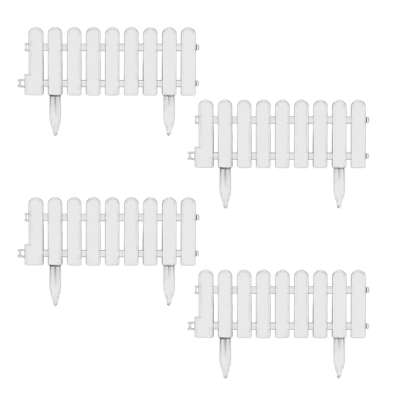 

4pcs Plastic Fence Courtyard Indoor Garden Fence Kindergarten Flower Garden Vegetable Small Landscape Edging Christmas Decor