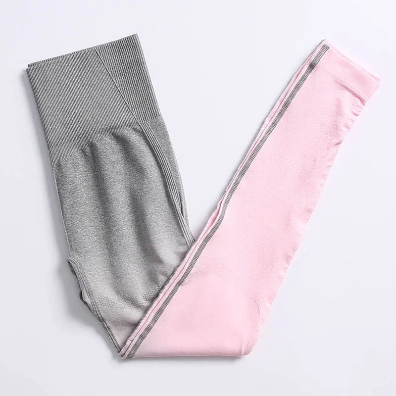Gradient High Waist Leggings Women Fitness Yoga Pants Seamless Scrunch Butt Sportswear High Waist Workout Tights Yoga Leggings