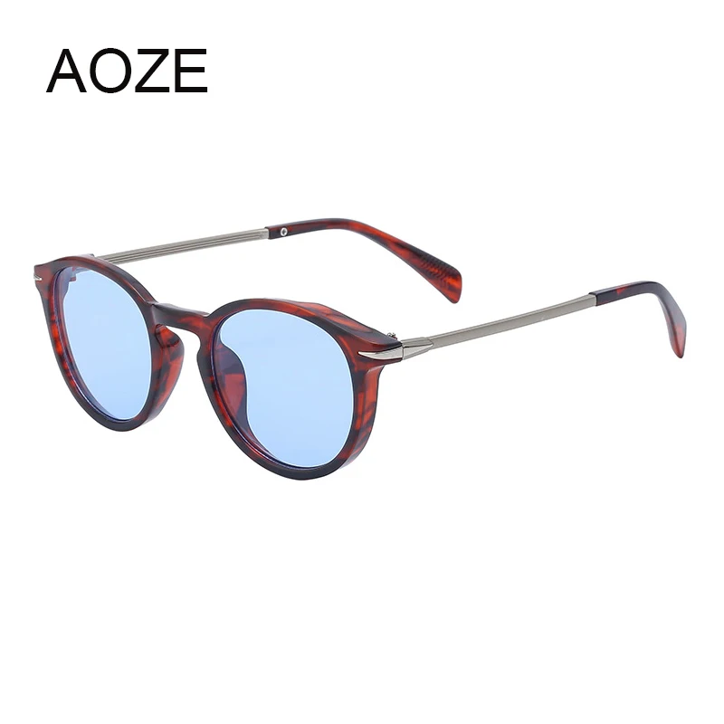 

AOZE 2022 Luxury Brand Classic Round Fashion Sunglasses Men Women Drive Outdoor Travel Oval Sun Glasses Anti-Reflective UV400