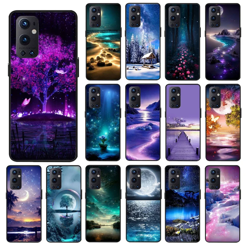 

Moon Nature Butterfly Phone Case for OnePlus Ace 10 Pro 10T 8T 9 Pro Nord2 N100 N10 N200 Nord CE2 Lite N20SE CE 2T