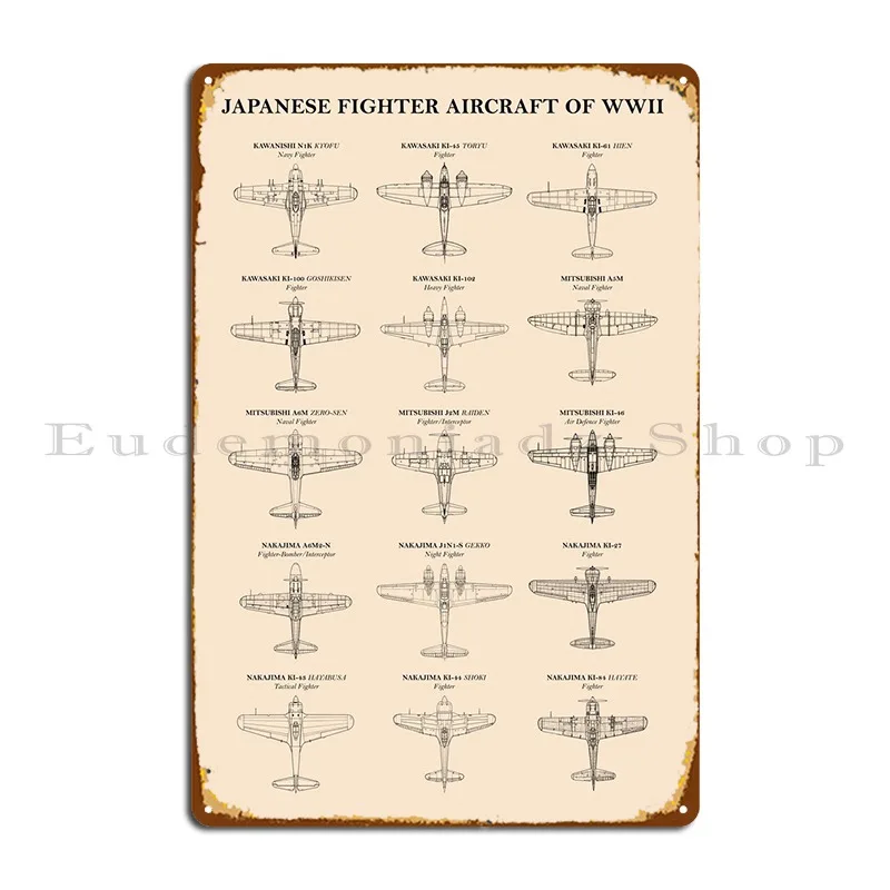 

Japanese Fighter Aircraft Metal Sign Club Pub Bar Iron Mural Tin Sign Poster