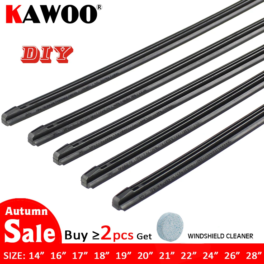 KAWOO Car Vehicle Insert Rubber strip Wiper Blade (Refill) 8mm Soft 14